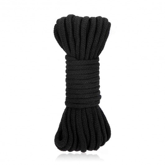 Черная хлопковая веревка для связывания Bondage Rope - 10 м. - Lux Fetish - купить с доставкой в Калининграде