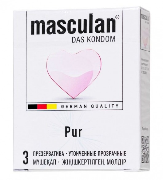 Супертонкие презервативы Masculan Pur - 3 шт. - Masculan - купить с доставкой в Калининграде