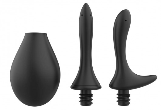 Черный анальный душ Nexus Anal Douche Set с 2 сменными насадками - Nexus Range - купить с доставкой в Калининграде