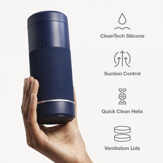 Синий мастурбатор с контролем всасывания Arcwave Pow Stroker - Arcwave - в Калининграде купить с доставкой