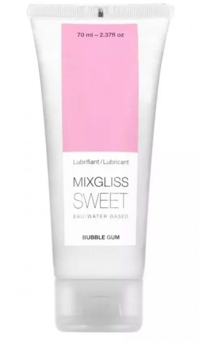 Смазка на водной основе Mixgliss Sweet с ароматом бабл-гам - 70 мл. - Mixgliss - купить с доставкой в Калининграде