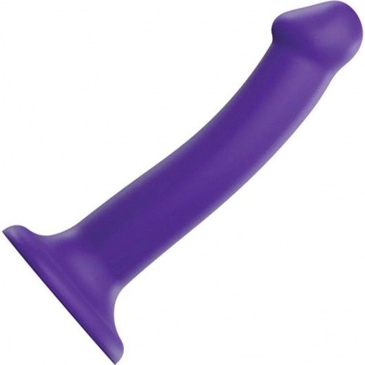 Фиолетовый фаллоимитатор-насадка Strap-On-Me Dildo Dual Density size M - 18 см. - Strap-on-me - купить с доставкой в Калининграде