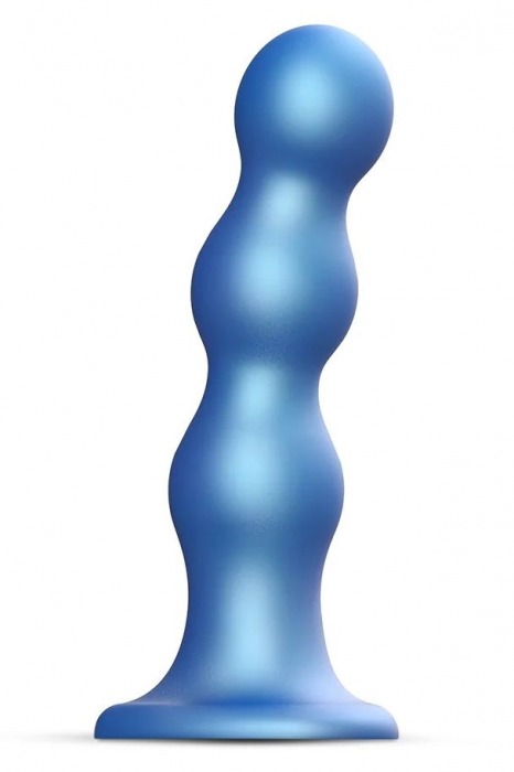 Голубая насадка Strap-On-Me Dildo Plug Balls size L - Strap-on-me - купить с доставкой в Калининграде