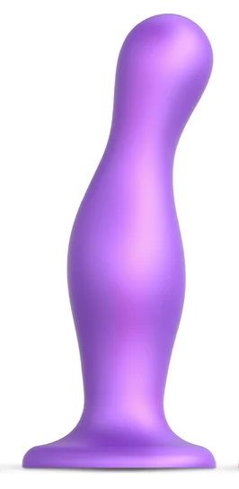 Фиолетовая насадка Strap-On-Me Dildo Plug Curvy size L - Strap-on-me - купить с доставкой в Калининграде