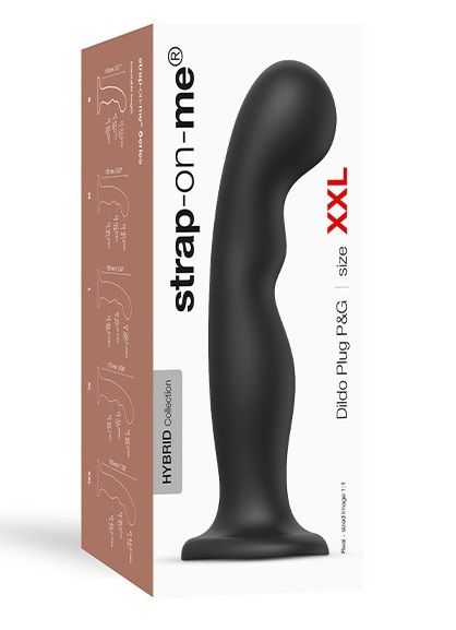 Черная насадка Strap-On-Me Dildo Plug P G size XXL - Strap-on-me - купить с доставкой в Калининграде