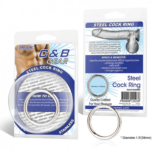 Стальное эрекционное кольцо STEEL COCK RING - 4.5 см. - BlueLine - в Калининграде купить с доставкой