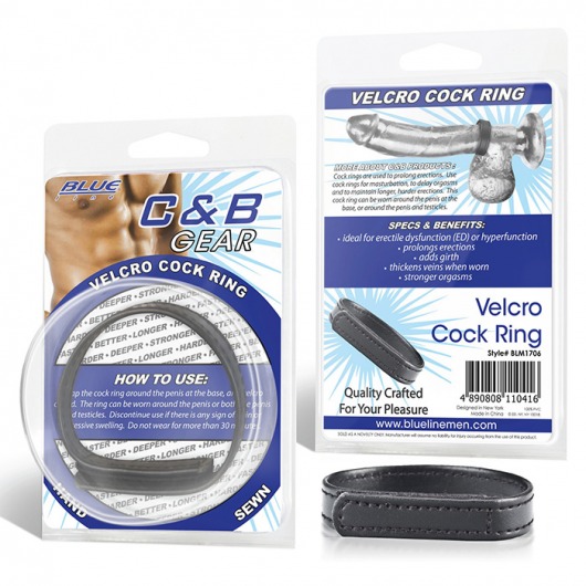 Кольцо на пенис из искусственной кожи на липучке VELCRO COCK RING - 5 см. - BlueLine - в Калининграде купить с доставкой