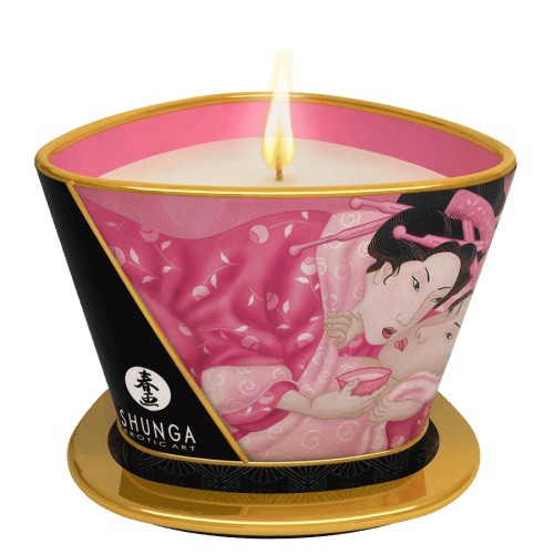 Массажная свеча Rose Petals с ароматом розы - 170 мл. - Shunga - купить с доставкой в Калининграде