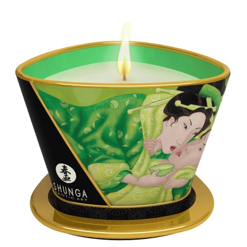 Массажная свеча Exotic Green Tea с ароматом зелёного чая - 170 мл. - Shunga - купить с доставкой в Калининграде
