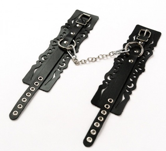 Узорчатые кожаные оковы с регулируемыми ремешками - Crazy Handmade - купить с доставкой в Калининграде