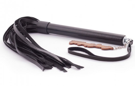 Черная кожаная плеть  Индиго  - 50 см. - Crazy Handmade - купить с доставкой в Калининграде