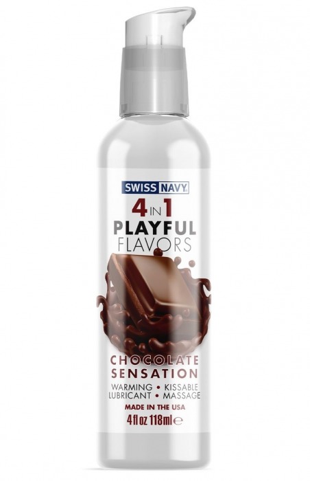 Массажный гель 4-в-1 Chocolate Sensation с ароматом шоколада - 118 мл. - Swiss navy - купить с доставкой в Калининграде
