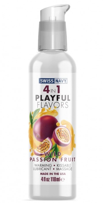 Массажный гель 4-в-1 Wild Passion Fruit с ароматом маракуйи - 118 мл. - Swiss navy - купить с доставкой в Калининграде