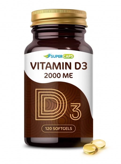 Пищевая добавка SuperCaps VITAMIN D3 2000 ME - 120 капсул - SuperCaps - купить с доставкой в Калининграде