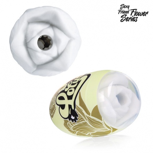 Белый нереалистичный мастурбатор в форме бутона цветка Lotus - 1137 - в Калининграде купить с доставкой