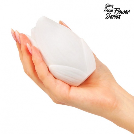 Белый нереалистичный мастурбатор в форме бутона цветка Lotus - 1137 - в Калининграде купить с доставкой