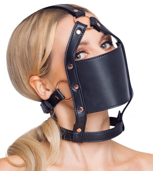 Черный намордник с кляпом-шаром Head Harness With A Gag - Orion - купить с доставкой в Калининграде