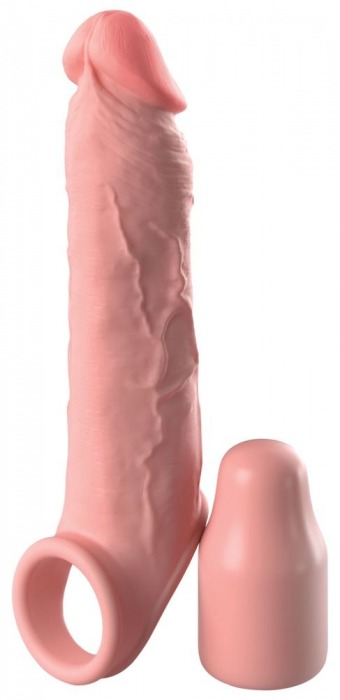 Телесная насадка-удлинитель 2 Inch Silicone X-tension with Strap - 20,3 см. - Pipedream - в Калининграде купить с доставкой