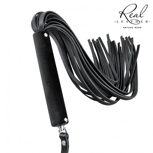 Черная кожаная плеть-флоггер - 84 см. - Notabu - купить с доставкой в Калининграде