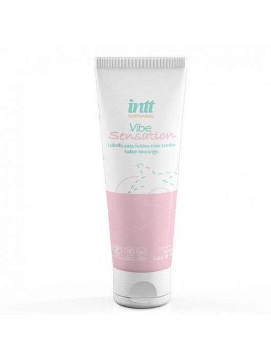 Лубрикант на водной основе Vibe Sensation с клубничным вкусом и легким вибрирующим эффектом - 50 гр. - INTT - купить с доставкой в Калининграде