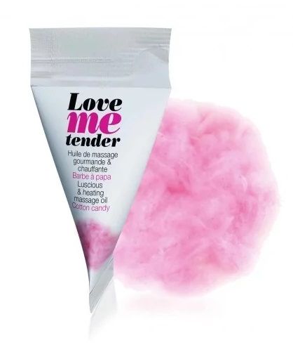 Съедобное согревающее массажное масло Love Me Tender Cotton Candy с ароматом сладкой ваты - 10 мл. - Love to Love - купить с доставкой в Калининграде
