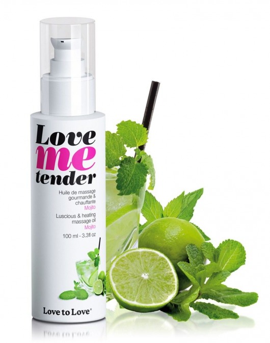 Съедобное согревающее массажное масло Love Me Tender Mojito с ароматом мохито - 100 мл. - Love to Love - купить с доставкой в Калининграде