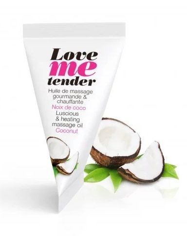 Съедобное согревающее массажное масло Love Me Tender Cocos с ароматом кокоса - 10 мл. - Love to Love - купить с доставкой в Калининграде