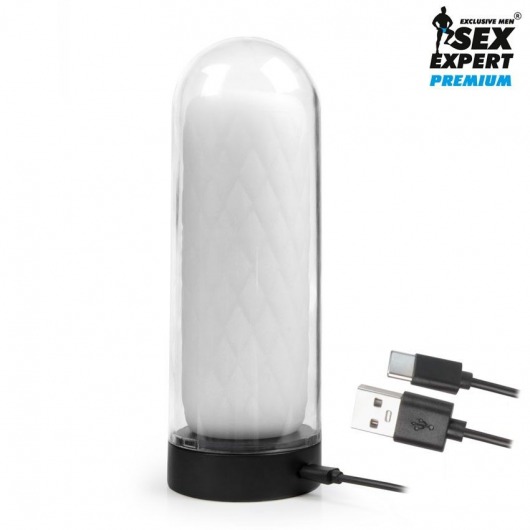 Оригинальный мастурбатор в колбе с нагревом - Sex Expert - в Калининграде купить с доставкой
