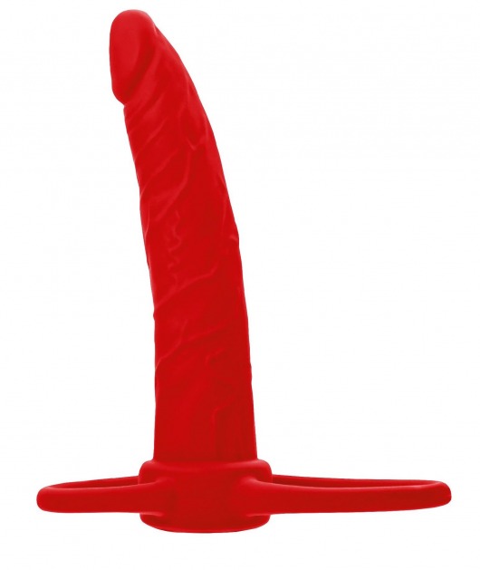 Красная насадка на пенис для двойного проникновения Black Red - 16,5 см. - ToyFa - купить с доставкой в Калининграде