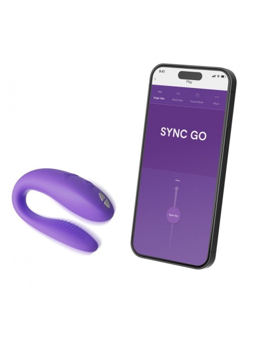Фиолетовый вибромассажер для пар We-Vibe Sync Go - We-vibe