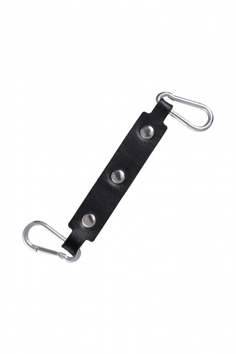 Черные кожаные однослойные оковы с контрастной строчкой - Pecado - купить с доставкой в Калининграде