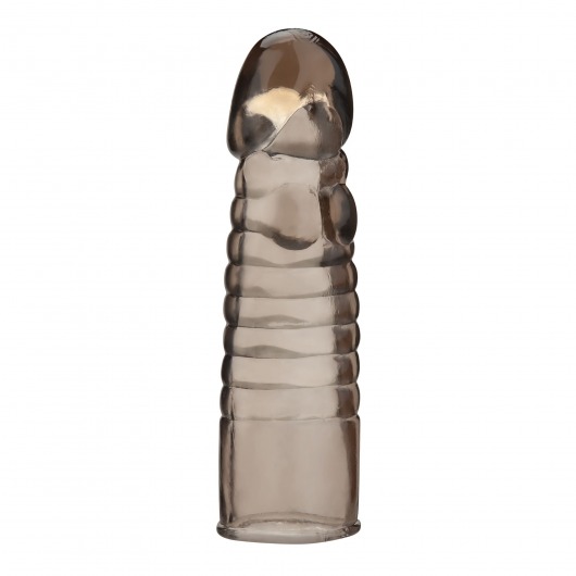 Дымчатая насадка-удлинитель Ribbed Realistic Penis Enhancing Sleeve Extension - 15,2 см. - BlueLine - в Калининграде купить с доставкой