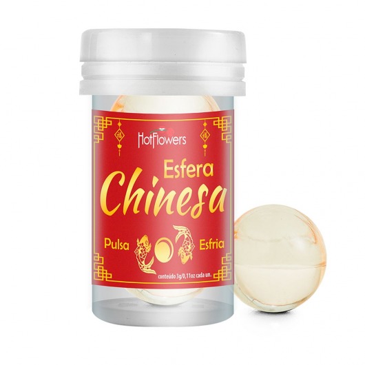 Интимный гель Chinesa Esfera с охлаждающе-пульсирующим эффектом (2 шарика по 3 гр.) - HotFlowers - купить с доставкой в Калининграде