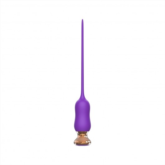 Фиолетовый тонкий стимулятор Nipple Vibrator - 23 см. - I-MOON - купить с доставкой в Калининграде