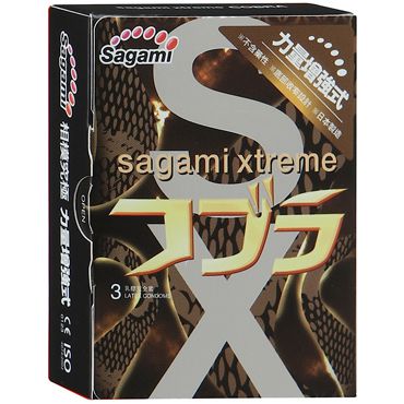 Суженные к основанию презервативы Sagami Xtreme COBRA - 3 шт. - Sagami - купить с доставкой в Калининграде