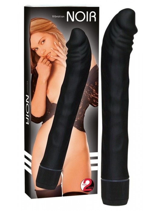 Чёрный вибромассажер-реалистик Rouge   Noir - 19 см. - Orion
