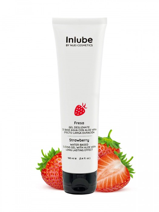 Лубрикант на водной основе Nuei Inlube с алоэ вера и ароматом клубники - 100 мл. - Nuei cosmetics - купить с доставкой в Калининграде