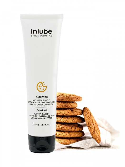Лубрикант на водной основе Nuei Inlube с алоэ вера и ароматом печенья - 100 мл. - Nuei cosmetics - купить с доставкой в Калининграде