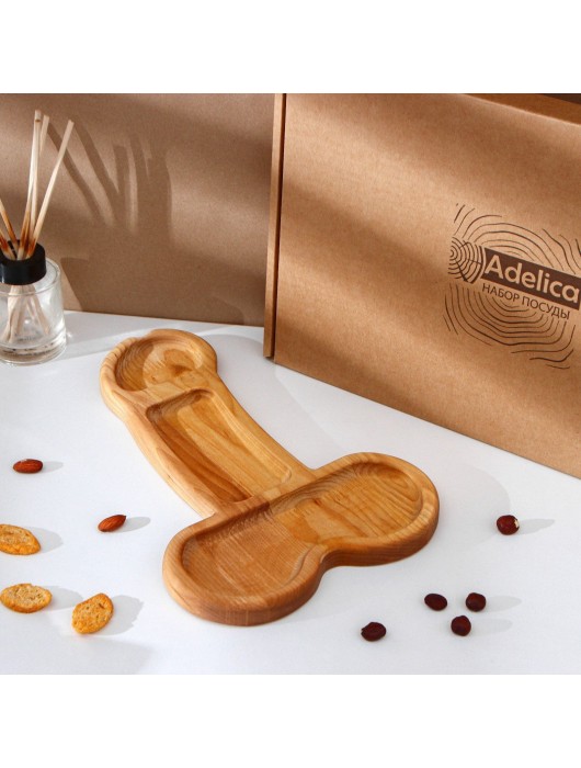 Деревянное блюдо для подачи в форме члена (32,5 х 20 х 1,7 см) - Сима-Ленд - купить с доставкой в Калининграде