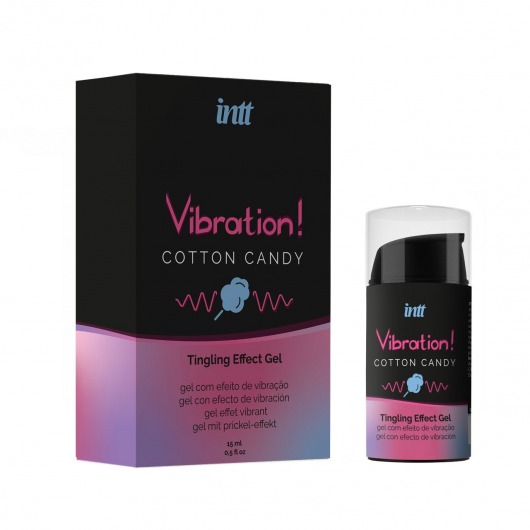 Жидкий вибратор Vibration Cotton Candy с ароматом сахарной ваты - 15 мл. - INTT - купить с доставкой в Калининграде