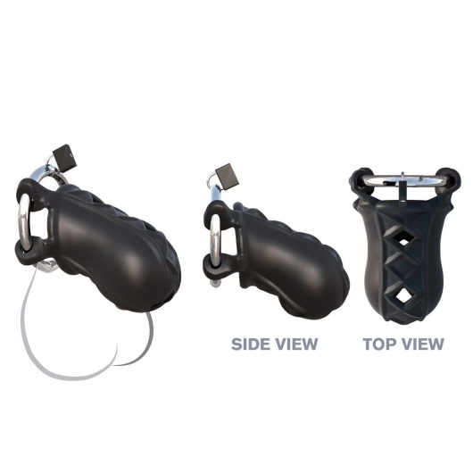 Черный замок верности Extreme Silicone Cock Blocker - Pipedream - купить с доставкой в Калининграде