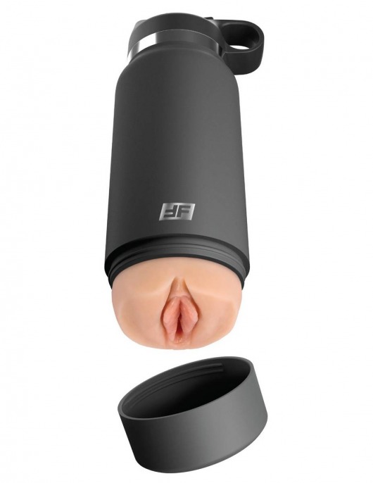 Серый мастурбатор в виде бутылки F*ck Flask - Pipedream - в Калининграде купить с доставкой