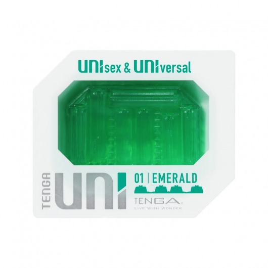 Зеленый мастурбатор-стимулятор Tenga Uni Emerald - Tenga - в Калининграде купить с доставкой