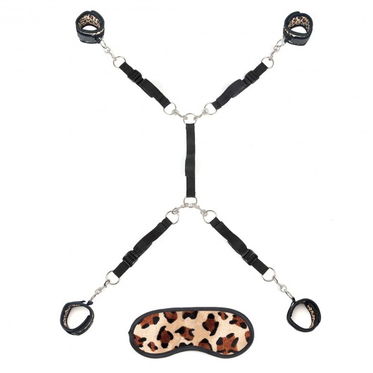 Леопардовая фиксация на матрас для рук и ног Classic Bedspreader - Lux Fetish - купить с доставкой в Калининграде