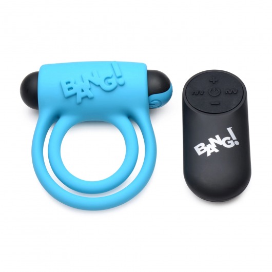 Голубое эрекционное виброкольцо 28X Remote Control Vibrating Cock Ring   Bullet - XR Brands - в Калининграде купить с доставкой