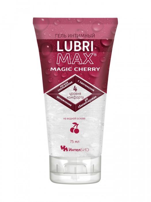 Интимный гель-смазка на водной основе Lubrimax Magic Cherry - 75 мл. - ИнтелБИО - купить с доставкой в Калининграде