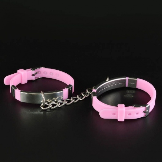 Оригинальные силиконовые наручники роового цвета - Sitabella - купить с доставкой в Калининграде