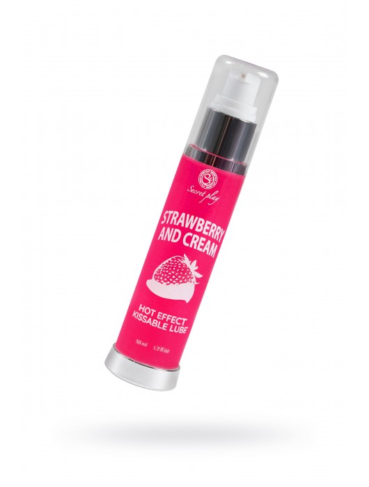 Массажное масло 2-в-1 с разогревающим эффектом и вкусом клубники со сливками - 50 мл. - Secret Play - купить с доставкой в Калининграде