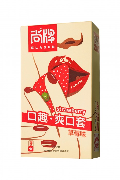 Презервативы Elasun Strawberry с аромато клубники - 10 шт. - Elasun - купить с доставкой в Калининграде