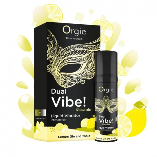 Съедобный жидкий вибратор Dual Vibe! со вкусом лимонного джина с тоником - 15 мл. - ORGIE - купить с доставкой в Калининграде